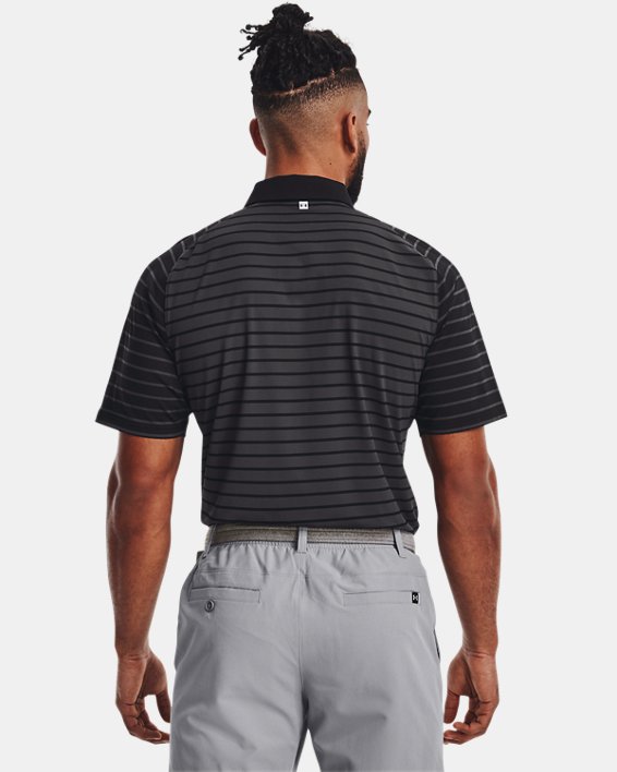Men's UA Iso-Chill Mix Stripe Polo in Black image number 1